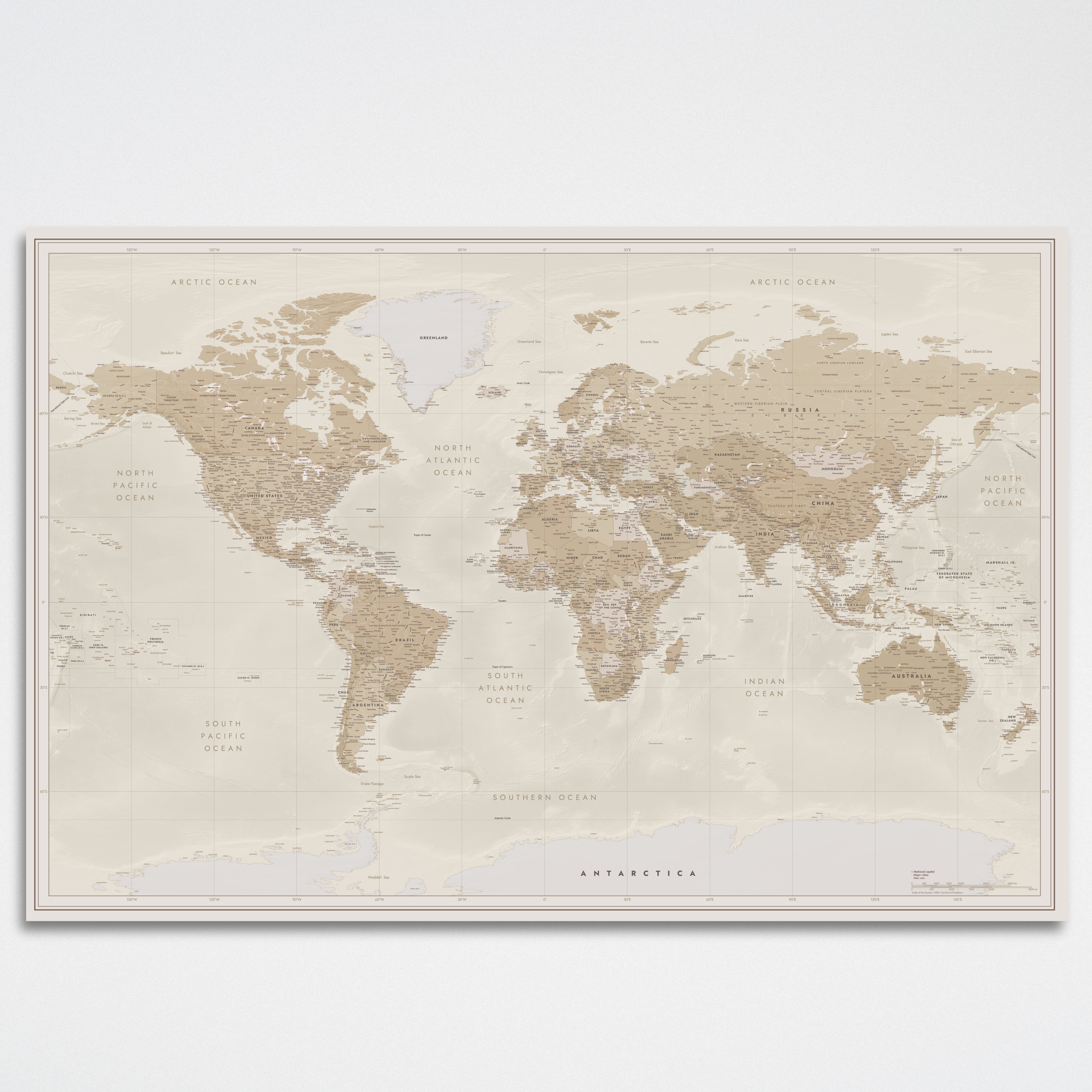 Weltkarte Beige Horizon