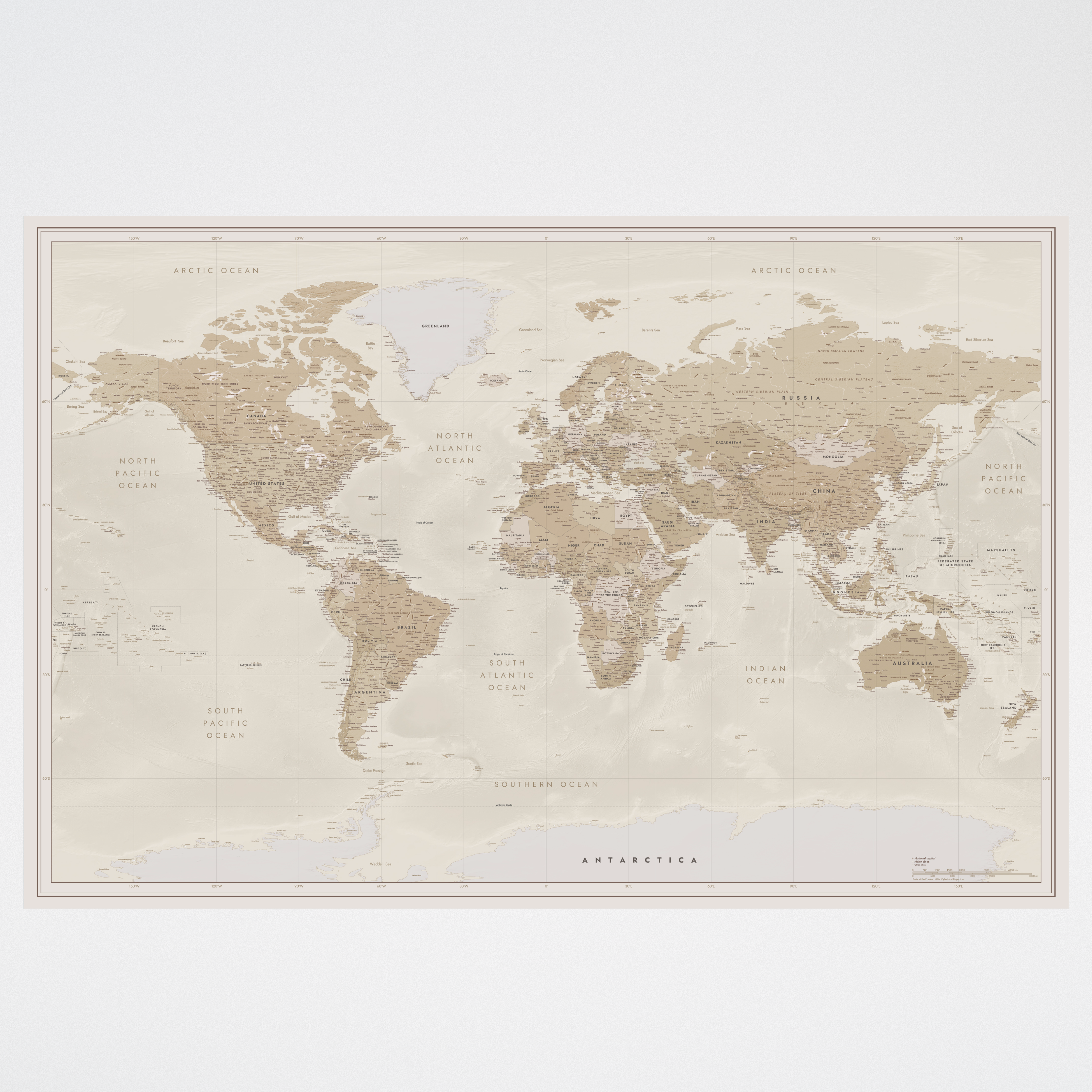 Weltkarte Beige Horizon